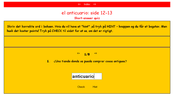 eksempel p en quiz